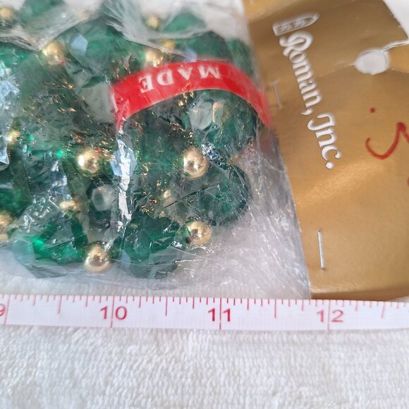 Vintage Roman Inc Garland Hard Plastic Green & Gold Original‎ Packaging - Picture 6 of 6